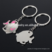 cute fish love couple key chains /key ring/wedding gift metallic small gift YSK003